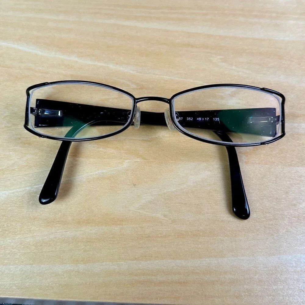 VOGUE 3687 Narrow Oval Eyeglasses in Black 90s Style